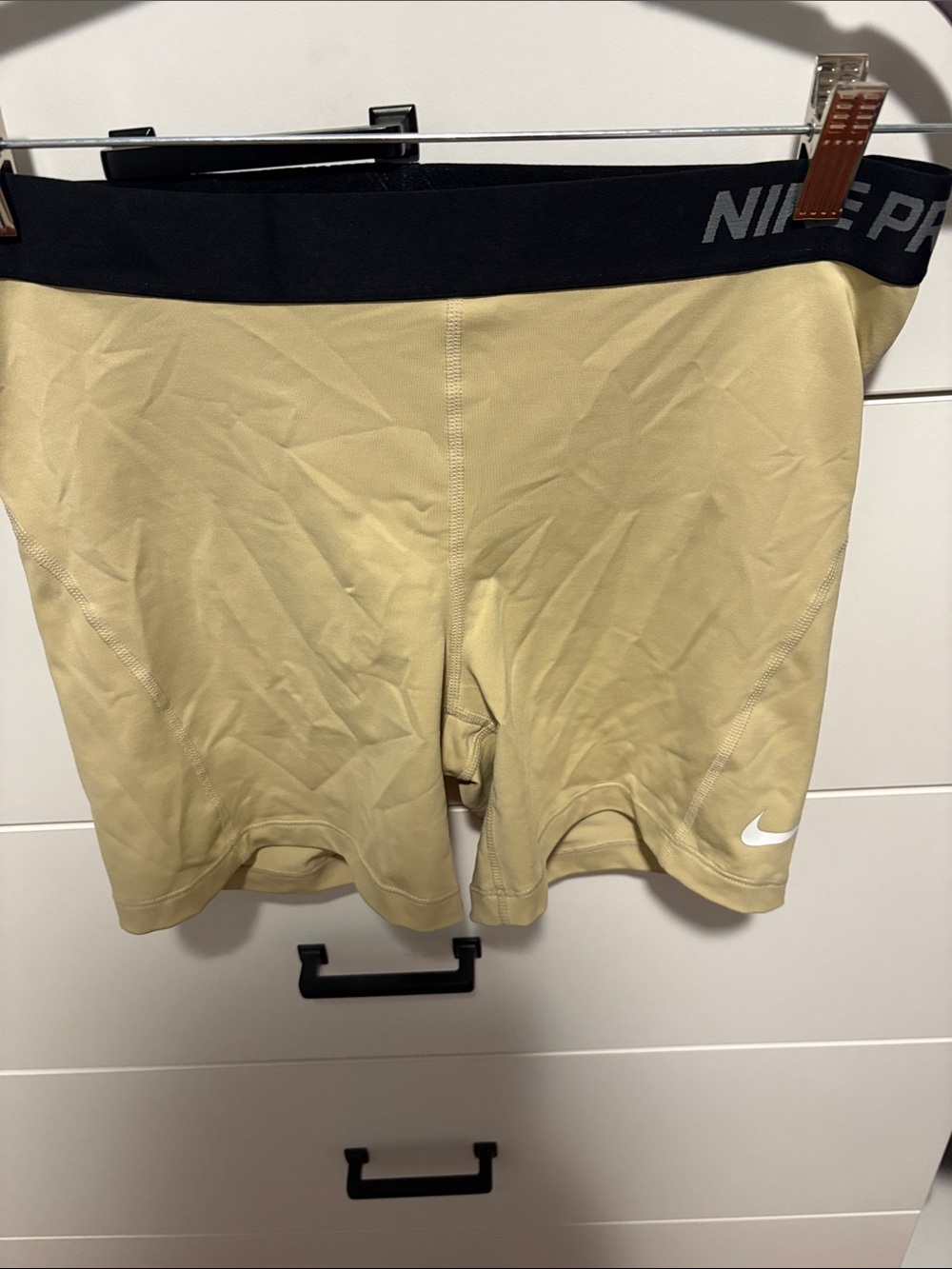Nike Pro Compression Shorts - Gold with Black Waistband